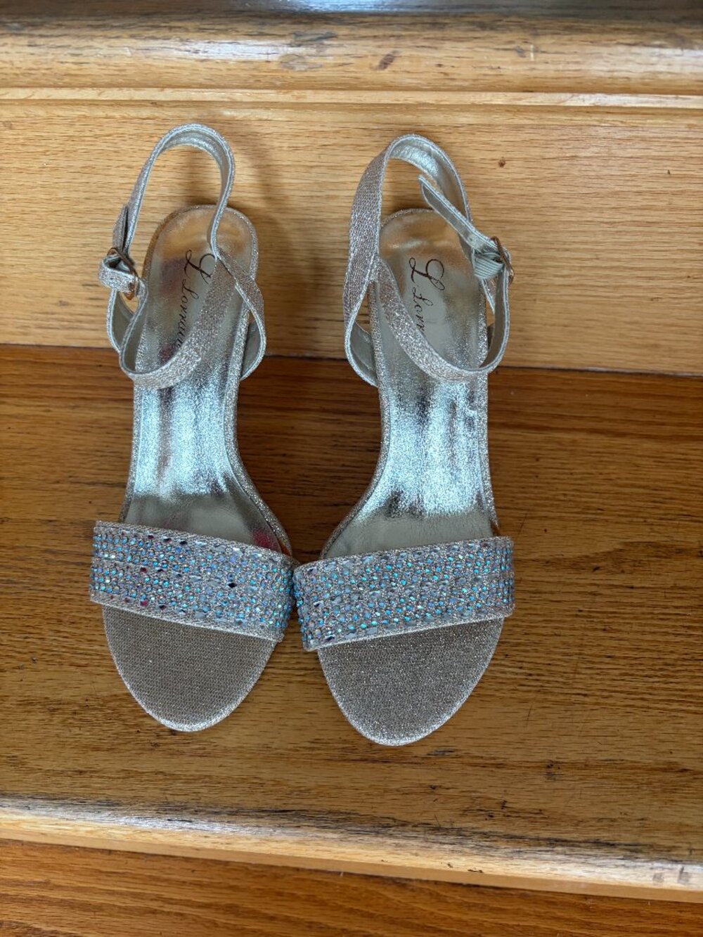 L. Lorraine Silver HIgh Heels Size 7.5